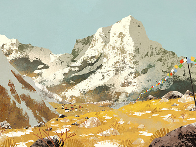 Base camp base camp envrionment field hiking illustration landscape mountain rocks