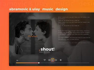 Abramovic & Ulay . Music . Design 80s abramovic gradient music player tears for fears