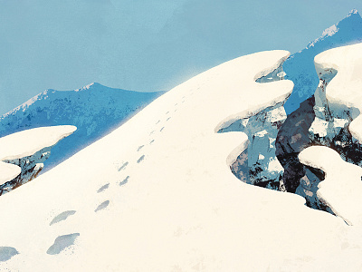 Peak illustration mountains snow