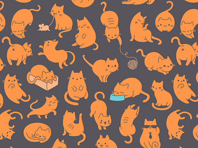 Meowers Pattern animal background cat character pattern pet seamless tile