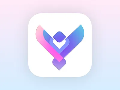 Eagle App Icon app bird eagle gradient icon logo mark pink purple