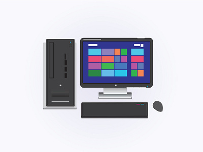 Windows Desktop computer illustrator pc