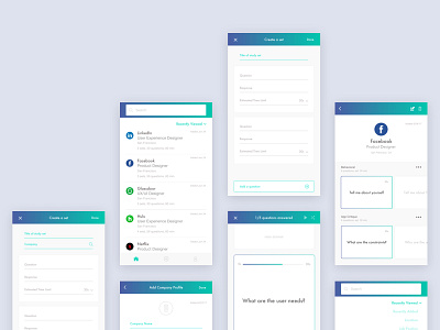 Job Interview Prep Tool app cards career flashcards jobs mobile professional ui ux