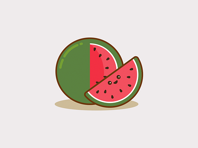 Watermelon Smile flat fruit holidays icon illustration kawaii red smile summer vector watermelon