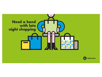 York by bus busses campaigns illustration transport vector