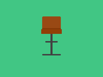 100 DAYS OF ICONS | DAY 71: BAR STOOL 100 days challenge 100 days project bar stool flatting green icon design kitchen seat ui design