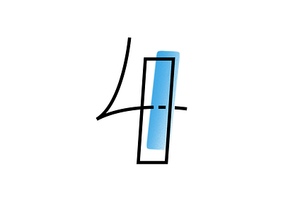 4 4 black blue clean number simple white