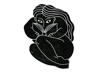 Woman Reading blockprint female linocut linoprint minimal printmaking reading texture woman woman reading