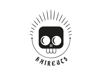 Not your ordinary hairdressers alchemy black goth logo magic skull vector