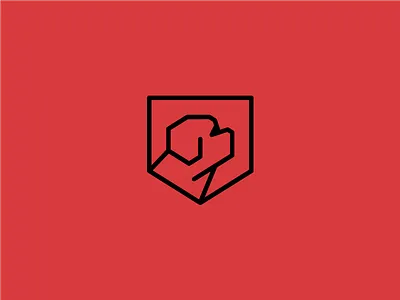 Direction - Industrial Puppy dog logo logo design power protection puppy red safety service dog shield