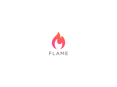 Flame design fire flame gradient logo minimal red