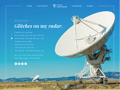 Glitches - Flint Eastwood Site Concept flint eastwood lyrics music radar satellite site ui web