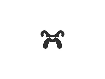 Bulldog angry animal bulldog dog face grumpy head illustration logo negative space symbol vector