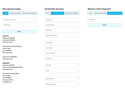 Form + Account Login CSS account login css form design interactive interactive design style guide ui ui design