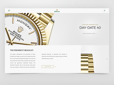 Rolex Day-Date 40 design graphic interface internet logo luxury online rolex ui ux web website