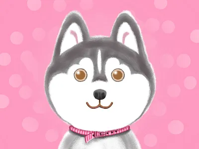 Mommy of the husky family dog dog food female huskie husky illustration pet dog portrait product puppy