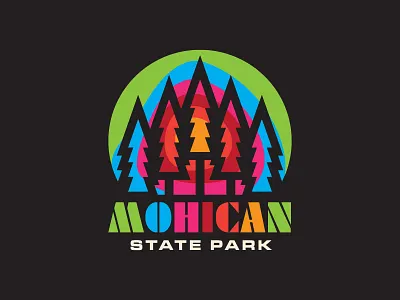 Last of the Mohicans adventure design flat hiking icon logo ohio outdoors park psychedelic