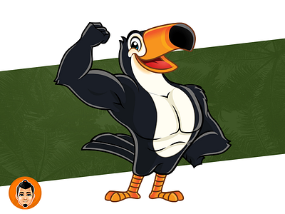 Toucan Mascot muscle toucan