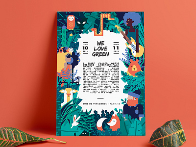 We Love Green bear deer festival forest fox green illustration jungle music poster we love green