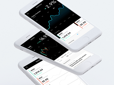 Data Visualization app data gradients graph mobile stock trending ui ux