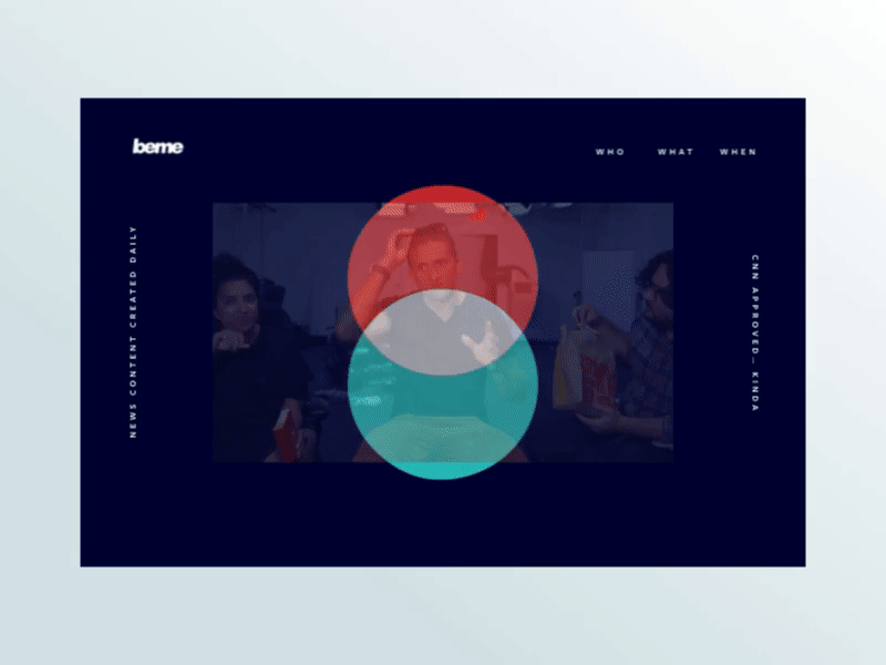 Beme Website Concept animation beme casey neistat dark digital gif landing page logo type video gallery website