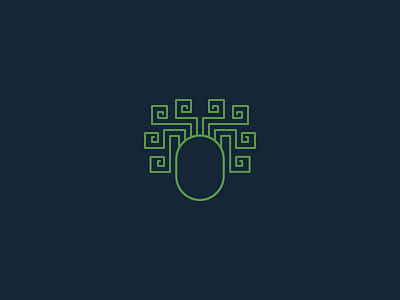 Medusa green icon line medusa vector