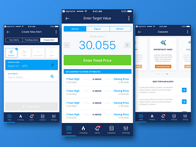 Recent work app data design ios iphone mobile stocks trading