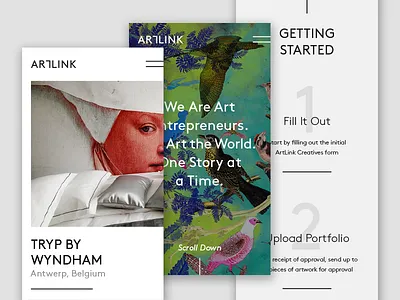 Artlink.com Mobile Screens art clean header layout minimal mobile responsive type typography ui web website