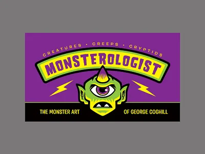 Monsterologist Biz Card branding identity illustrate limited palette logo monster