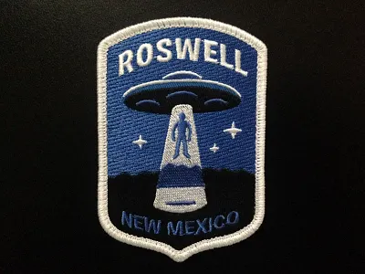 "Roswell" UFO Alien Abduction Embroidered Patch alien embroidered patch limited palette minimalist paranormal patch ufo