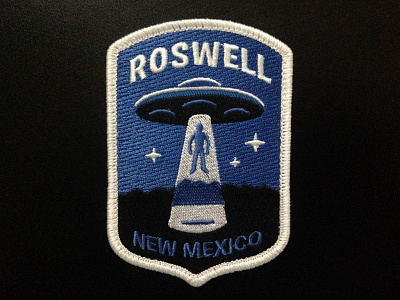 "Roswell" UFO Alien Abduction Embroidered Patch alien embroidered patch limited palette minimalist paranormal patch ufo