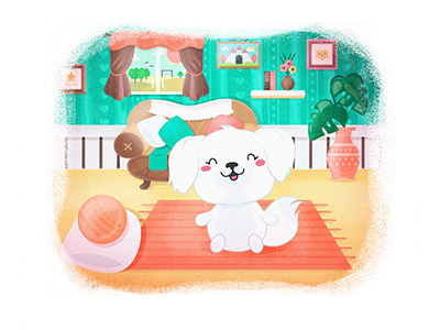 Playroom baby children design dog game happy illustration kawaii landscape playroom puppy