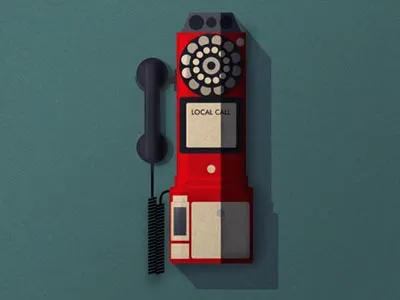 Payphone illo illustration retro textures twentyonecreative