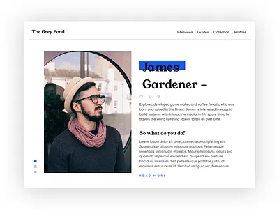 The Grey Pond #2 - Single Article minimal portrait ui ux web design whitespace