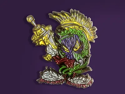 Marvin pin design by fracturize design enamel fracturize hatpin illustration marvin pin pindesign pins space