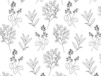 Foliage pattern botanical illustration floral floral line drawing foliage illustration line drawing