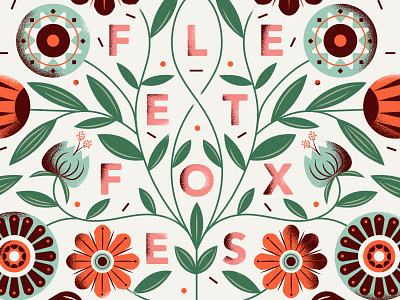 FF album fleet foxes floral flowers illustration music poster type