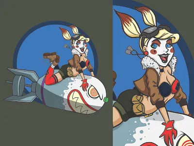 Bombs Away bombshells dc comics harley quinn illustration illustrator