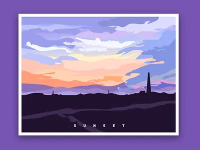 sunset illustration sunset