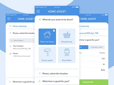 Home Assist App app concept home inspiration interaction sketch smart