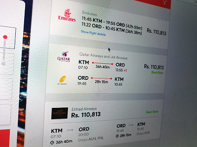 Flight listing options airline booking flight ios list ui