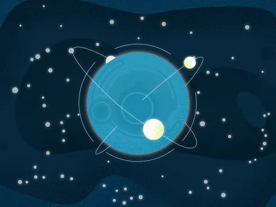 Planet blue grain noise peace planet satellite space stars world