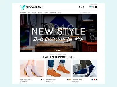 Shoe Kart Landing Page cart ecommerce landing page layout modern shoe shop webdesign website