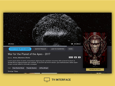 TV Interface detail info interface movie platform stb tv ui ux