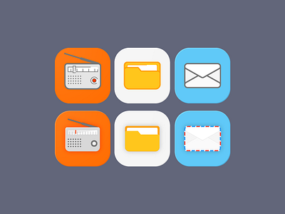 Icon Set WIP file manager icon set icons messages radio