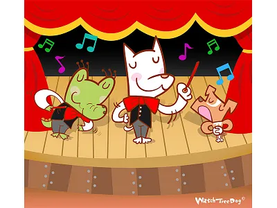 Watchtreedog - illustration animal illustration poster