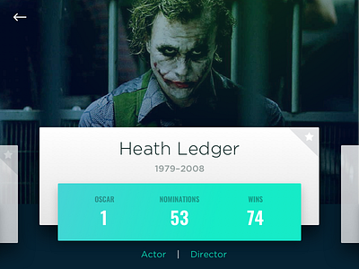 Dailyui 006 User Profile actor card daily daily ui green heath ledger user profile