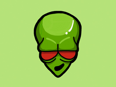 Baked Alien Emote alien baked drawing green illustration paper stoned