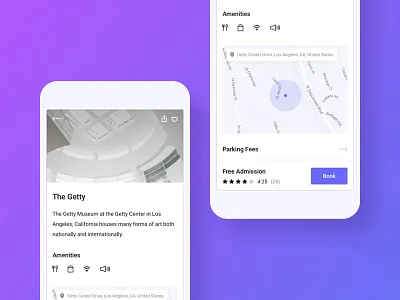 Booking an Attraction app attraction booking gradient map museum simple tour ui ux