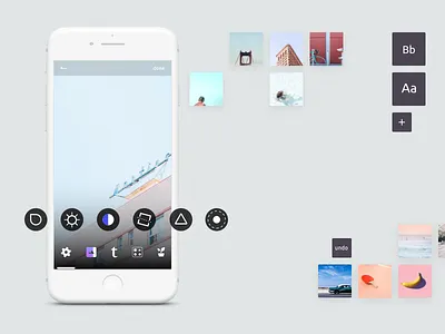 Poster snap redesign android animation art flat clean simple interface mobile ios iphone photo poster settings sketch ui ux